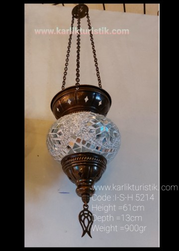 3 Zincir Askılı Mozaik Sarkıt Lamba 